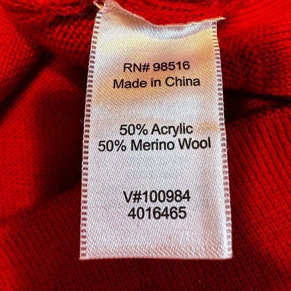 Coldwater Creek Red Long Sleeve merino wool blend Sweater Size Large EUC - Picture 4 of 6